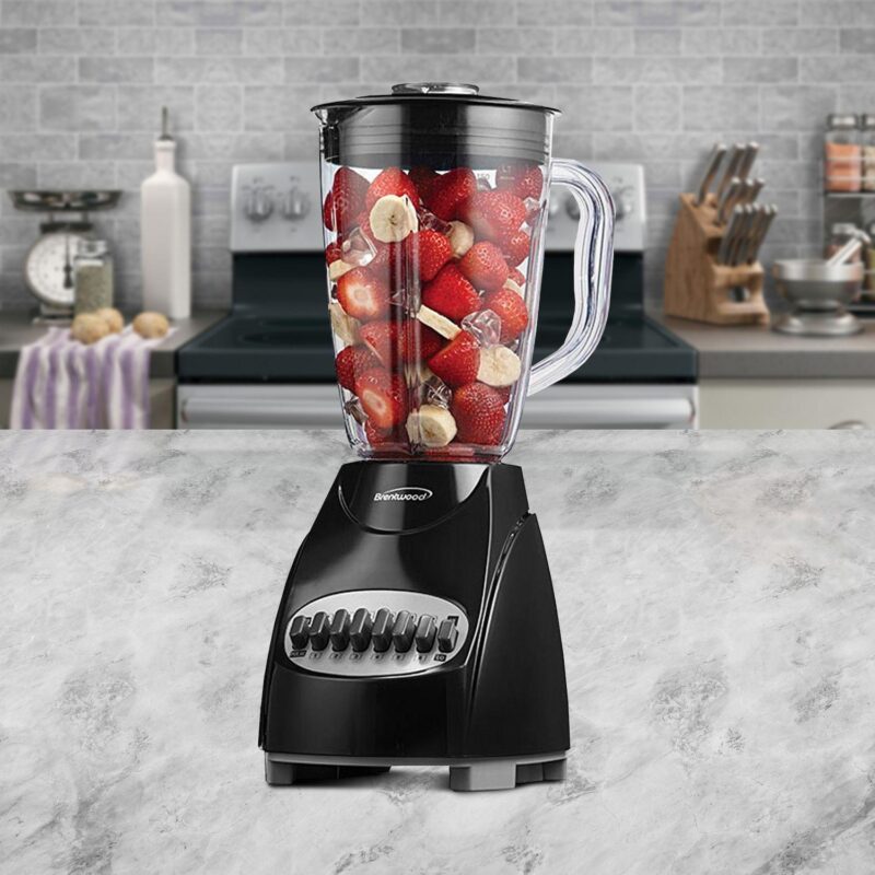 Brentwood 12-Speed Blender with Plastic Jar in Black - Image 5