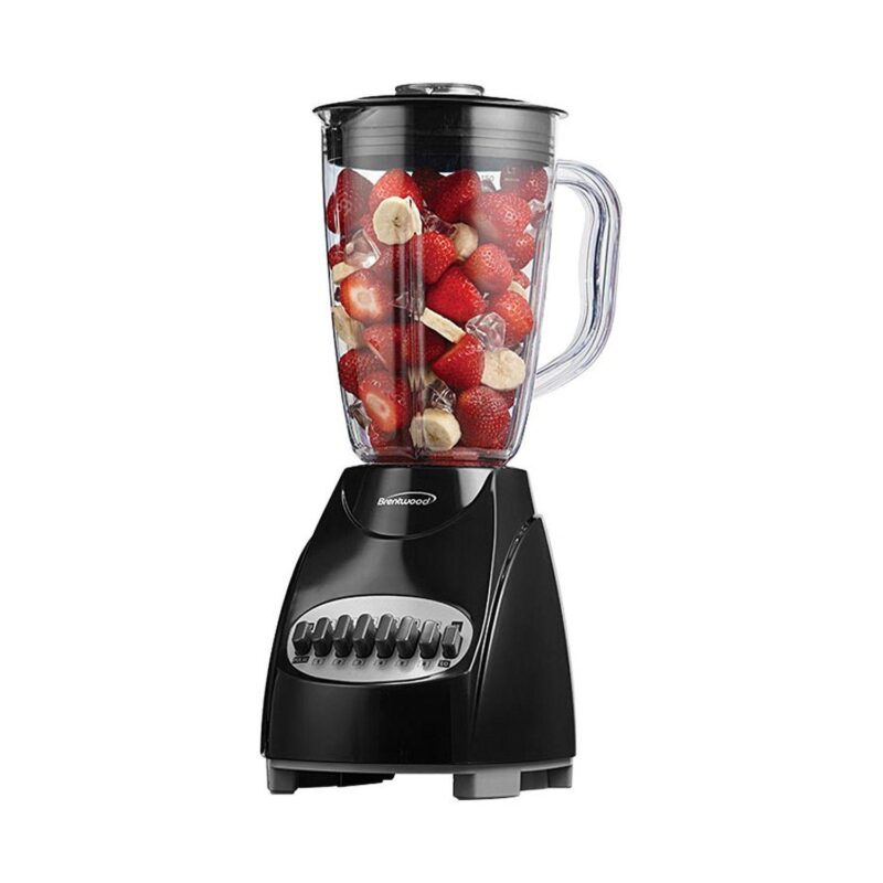 Brentwood 12-Speed Blender with Plastic Jar in Black - Image 2