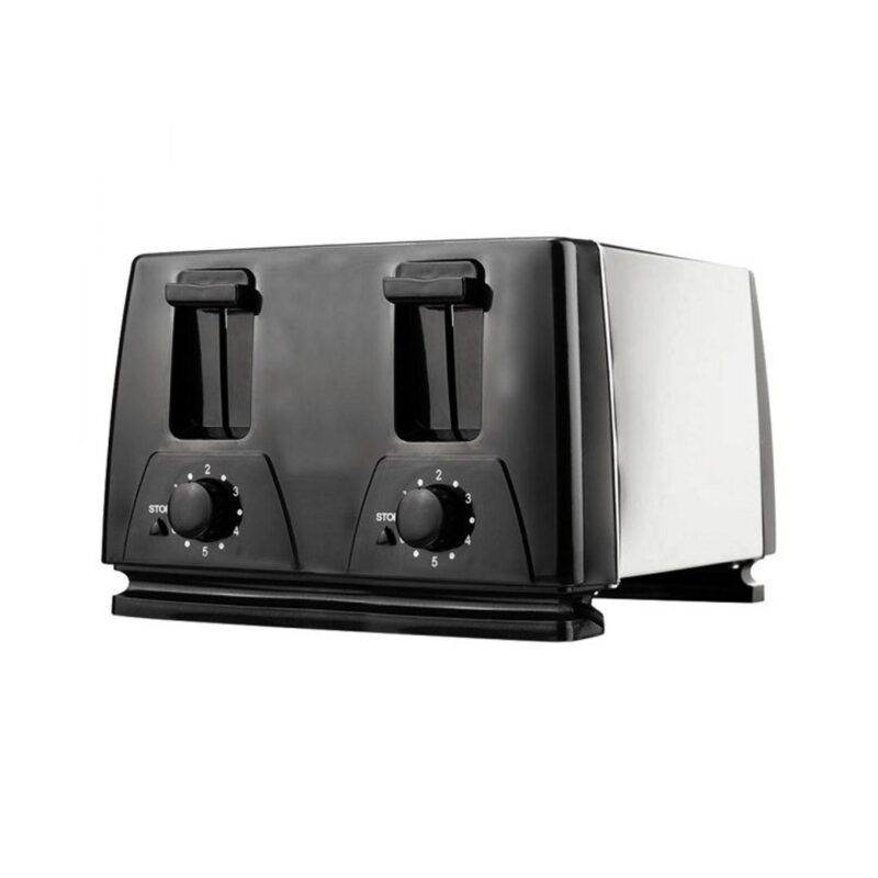 Brentwood 1300W 4 Slice Toaster in Black and Silver - Image 3