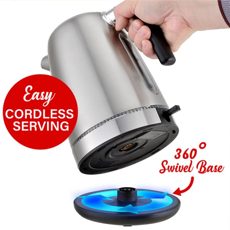 Brentwood 1500 Watt Stainless Steel 1.7 Liter Cordless Electric Kettle in Silver - Image 3
