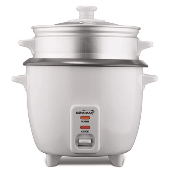 Brentwood 15 Cup Rice Cooker / Non-Stick with Steamer in White