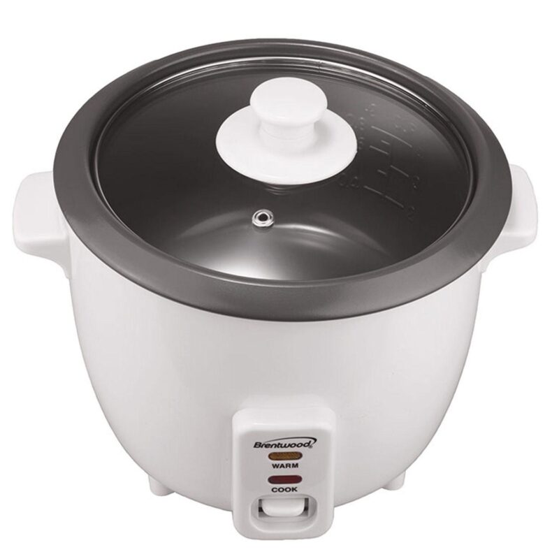 Brentwood 15 Cup Rice Cooker / Non-Stick with Steamer in White - Image 4
