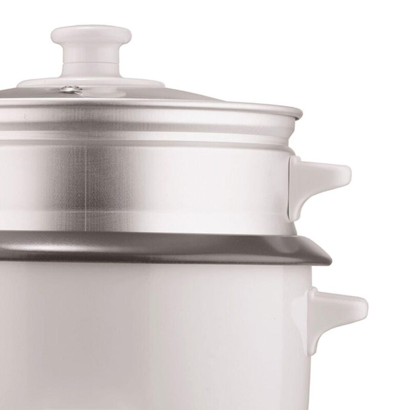 Brentwood 15 Cup Rice Cooker / Non-Stick with Steamer in White - Image 3