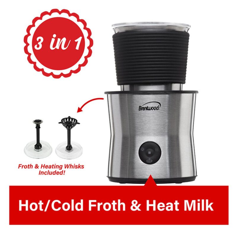 Brentwood 15 Ounce Cordless Electric Milk Frother, Warmer, and Hot Chocolate Maker in Stainless Steel - Image 4