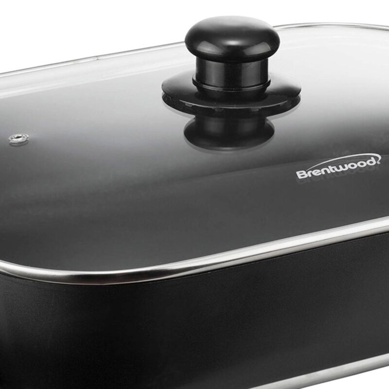 Brentwood 16 Inch Nonstick Electric Skillet with Glass Lid - Image 3