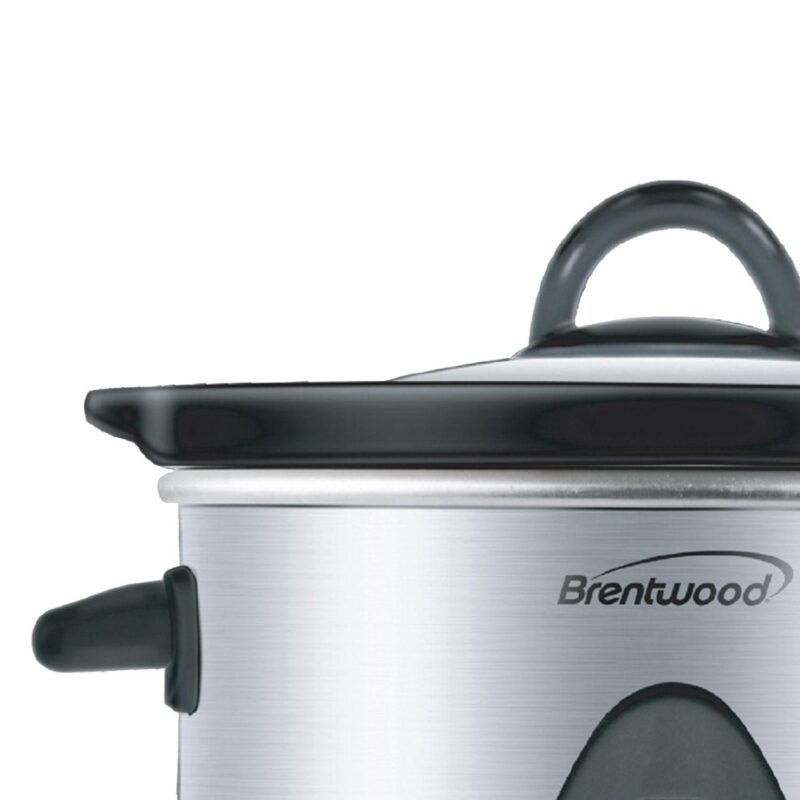 Brentwood 1.5 Quart Slow Cooker in Stainless Steel with 3 Settings - Image 4