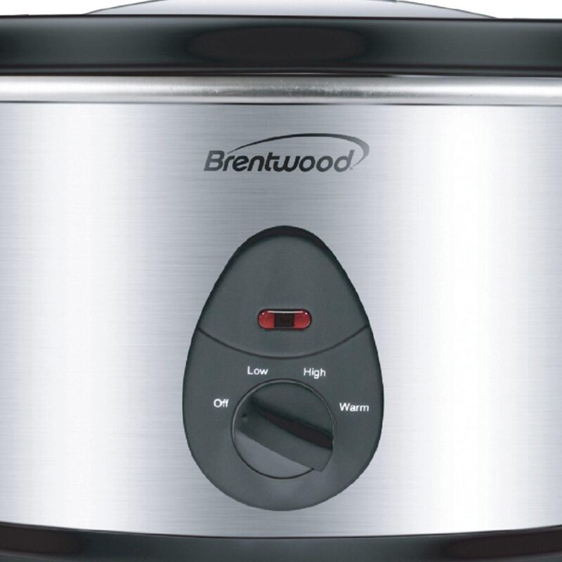 Brentwood 1.5 Quart Slow Cooker in Stainless Steel with 3 Settings - Image 3