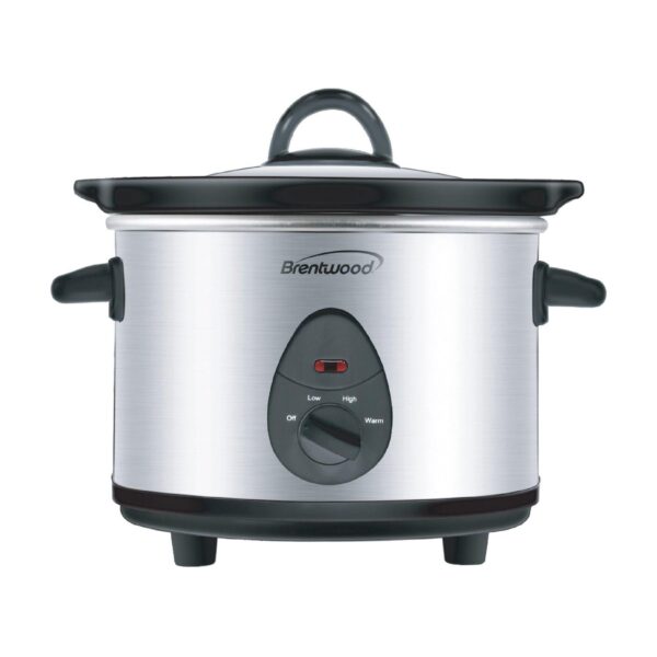 Brentwood 1.5 Quart Slow Cooker in Stainless Steel with 3 Settings