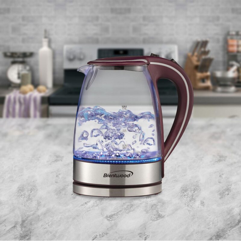 Brentwood 1.7-Liter Tempered Glass Tea Kettle - Image 5