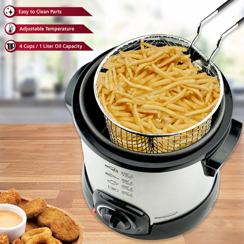 Brentwood 1 Liter Electric Deep Fryer in Stainless Steel - Image 2