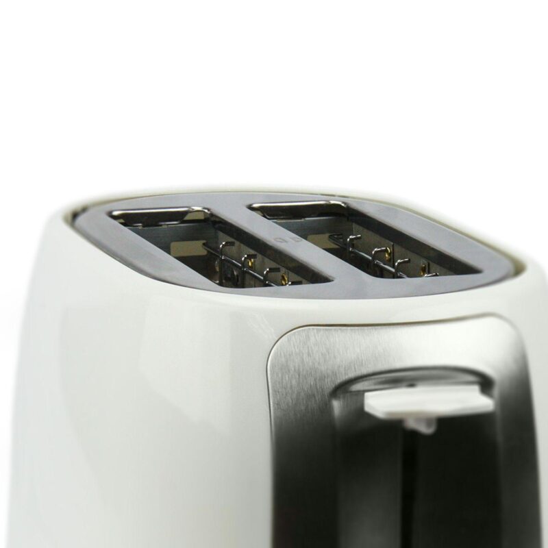 Brentwood 2 Slice Cool Touch Toaster in White and Stainless Steel - Image 4