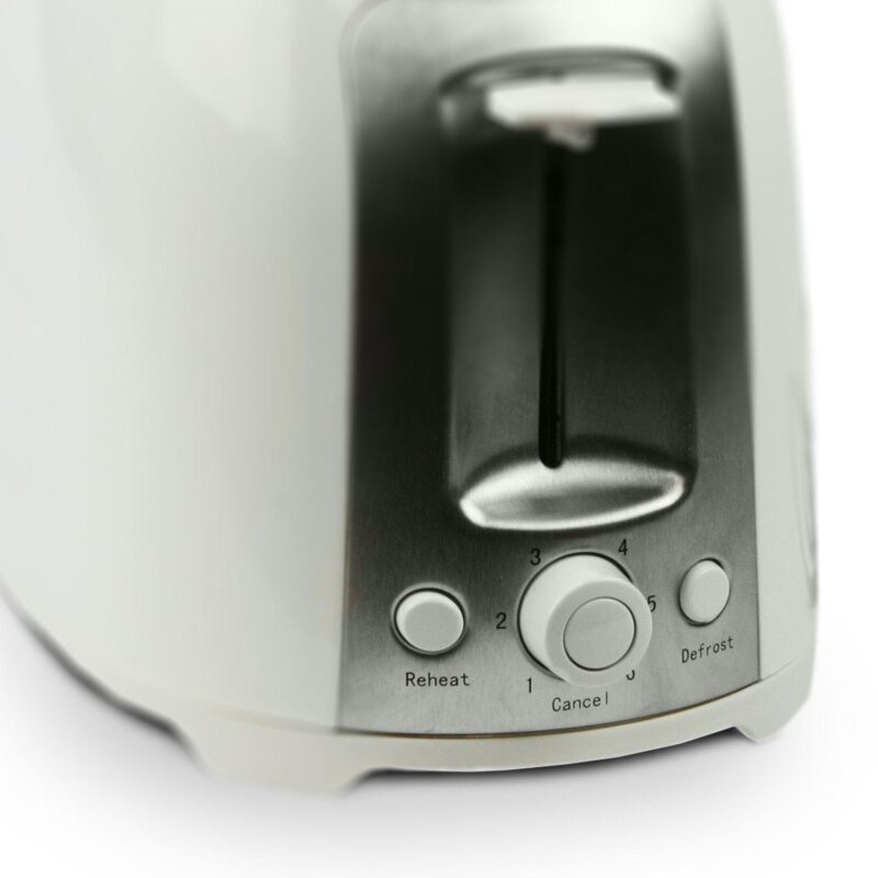 Brentwood 2 Slice Cool Touch Toaster in White and Stainless Steel - Image 3