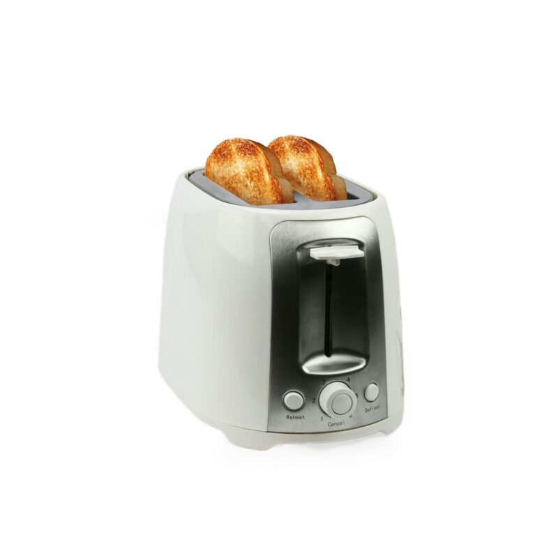 Brentwood 2 Slice Cool Touch Toaster in White and Stainless Steel - Image 2