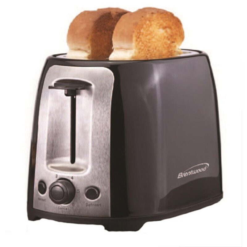Brentwood 2 Slice Cool Touch Toaster in Black and Stainless Steel - Image 3
