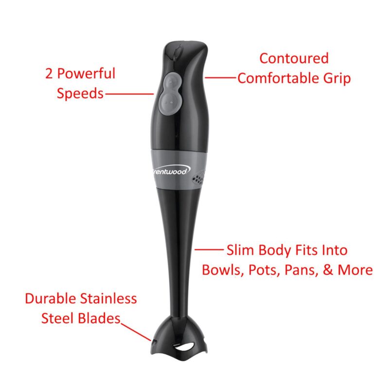 Brentwood 2 Speed 200W Hand Blender in Black - Image 3