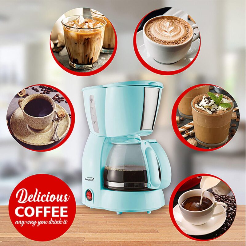 Brentwood 4 Cup 650 Watt Coffee Maker in Blue - Image 5