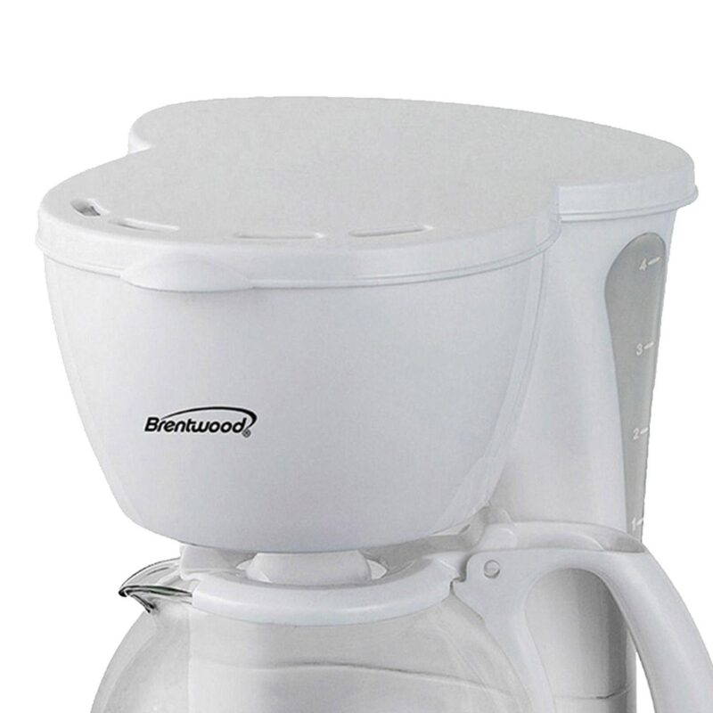 Brentwood 4 Cup Coffee Maker - White - Image 3