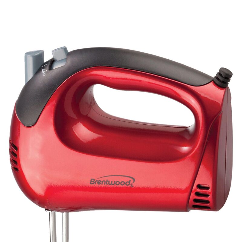 Brentwood 5-Speed Hand Mixer in Red - Image 3