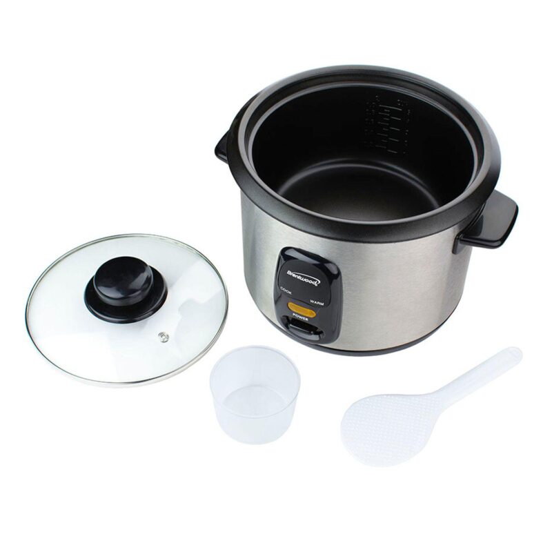 Brentwood 8 Cup Rice Cooker / Non-Stick with Steamer in Silver - Image 3