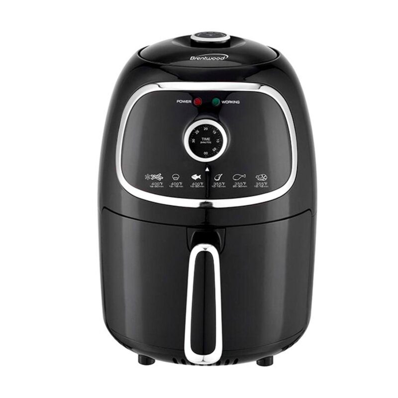 Brentwood AF-202BK 2 Quart Small Electric Air Fryer Black with Timer and Temp Control - Image 2