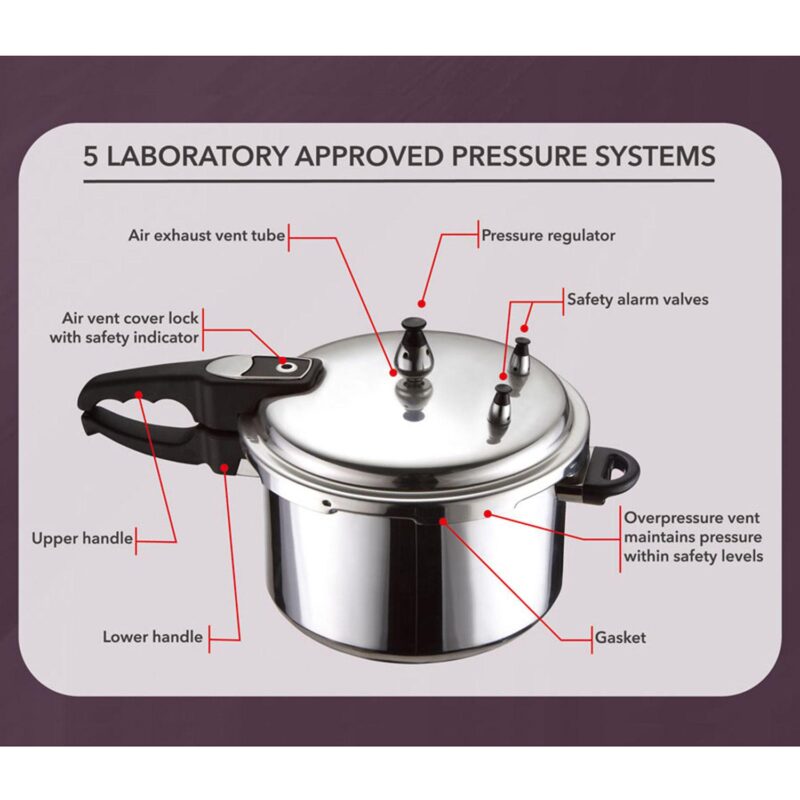 Brentwood Aluminum 5.5L Pressure Cooker - Image 5