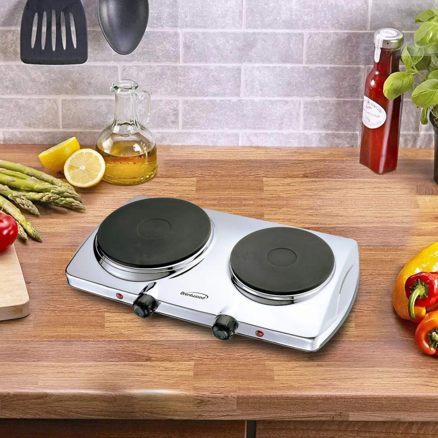 Brentwood Electric 1440W Double Hotplate in Chrome 4 Brentwood Electric 1440W Double Hotplate in Chrome - Image 4