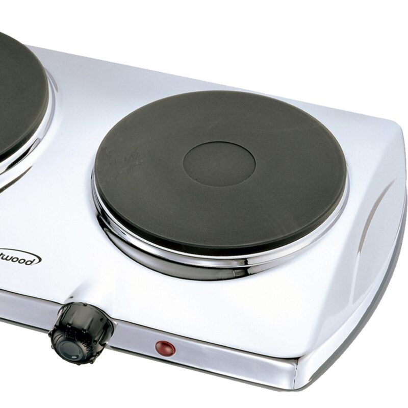 Brentwood Electric 1440W Double Hotplate in Chrome - Image 5