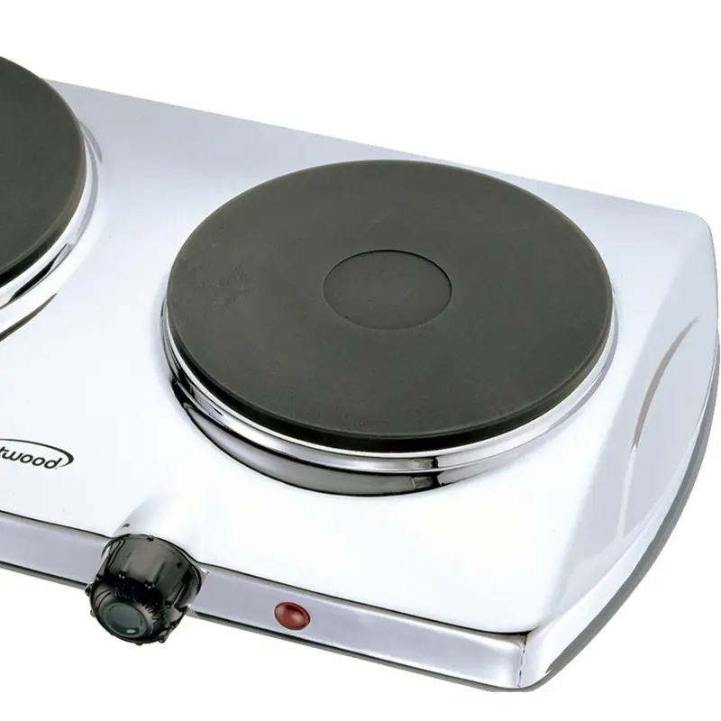 Brentwood Electric 1440W Double Hotplate in Chrome - Image 5