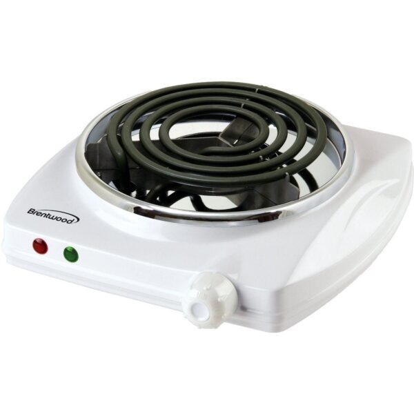 Brentwood Electric 1000W Single Burner (White)