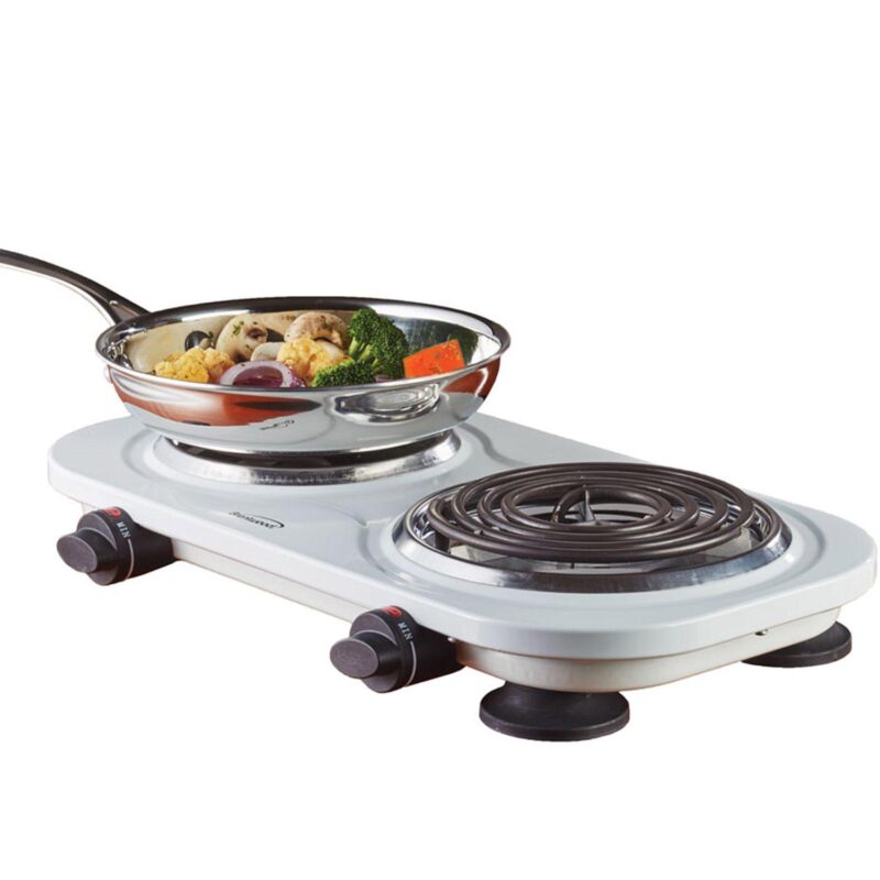 Brentwood Electric 1500W Double Burner - White - Image 2
