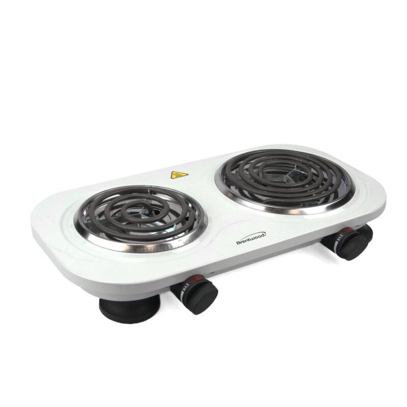Brentwood Electric 1500W Double Burner - White - Image 3