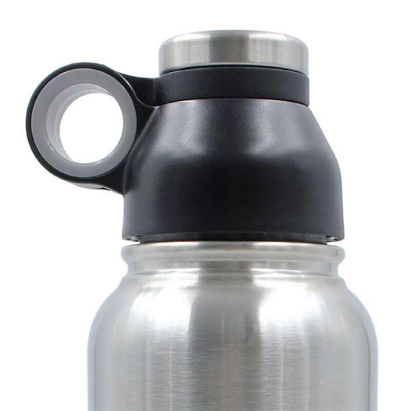 Brentwood GeoJug 40oz Stainless Steel Vacuum Insulated Water Bottle, Black - Image 2