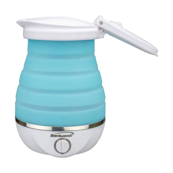 Brentwood KT-1508BL Dual Voltage 0.8L Collapsible Portable Tea Kettle, Blue