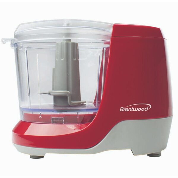 Brentwood MC-109R 1.5 Cup Kitchen Countertop Mini Food Chopper Processor, Red