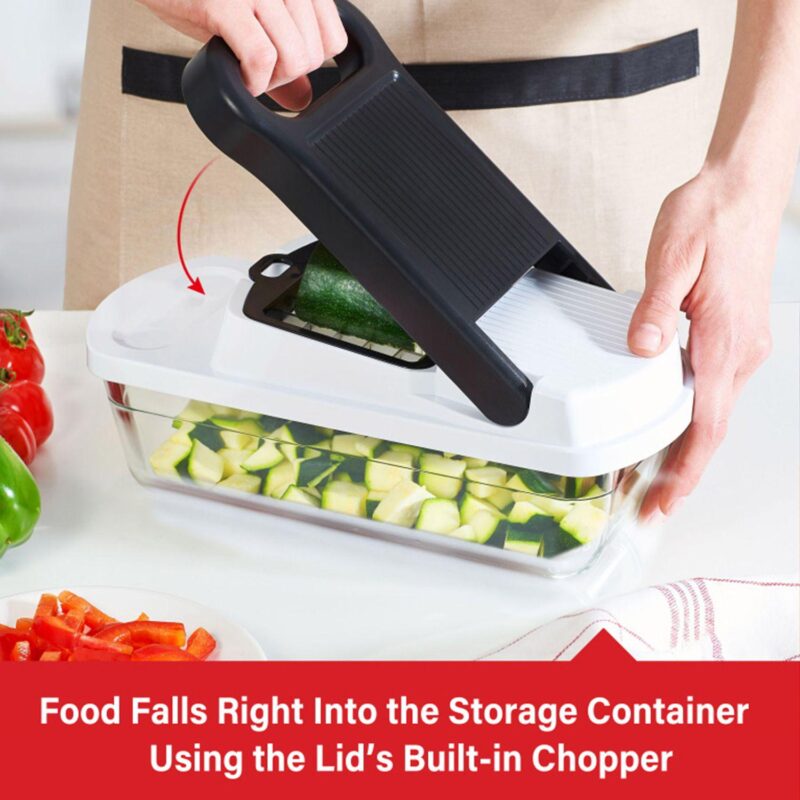 Brentwood Pro Food Chopper and Vegetable Dicer with 6.3 Cup Storage Container in Black - Image 4