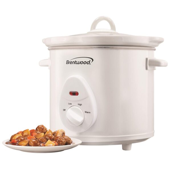 Brentwood SC-135W Kitchen 3 Quart Slow Cooker with Multiple Heat Settings, White