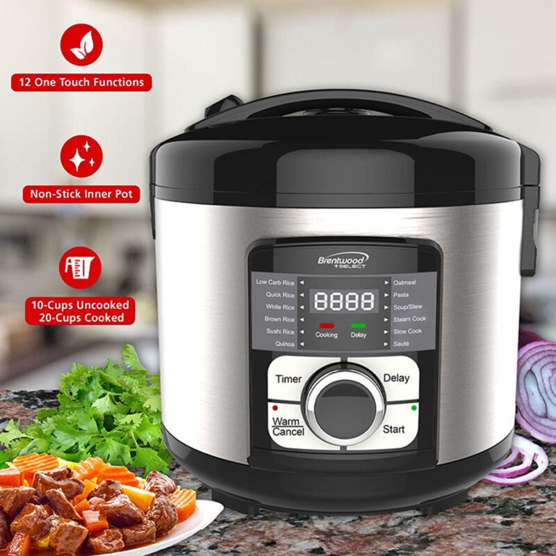 Brentwood Select 12 Function Stainless Steel Multi-Cooker in Black - Image 2