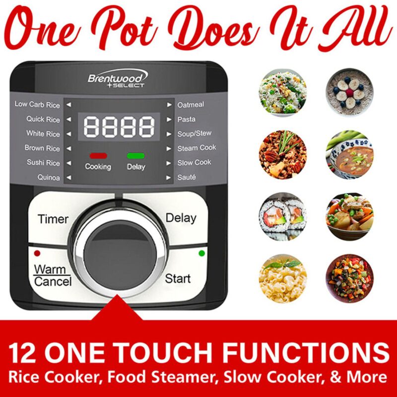 Brentwood Select 12 Function Stainless Steel Multi-Cooker in Black - Image 3