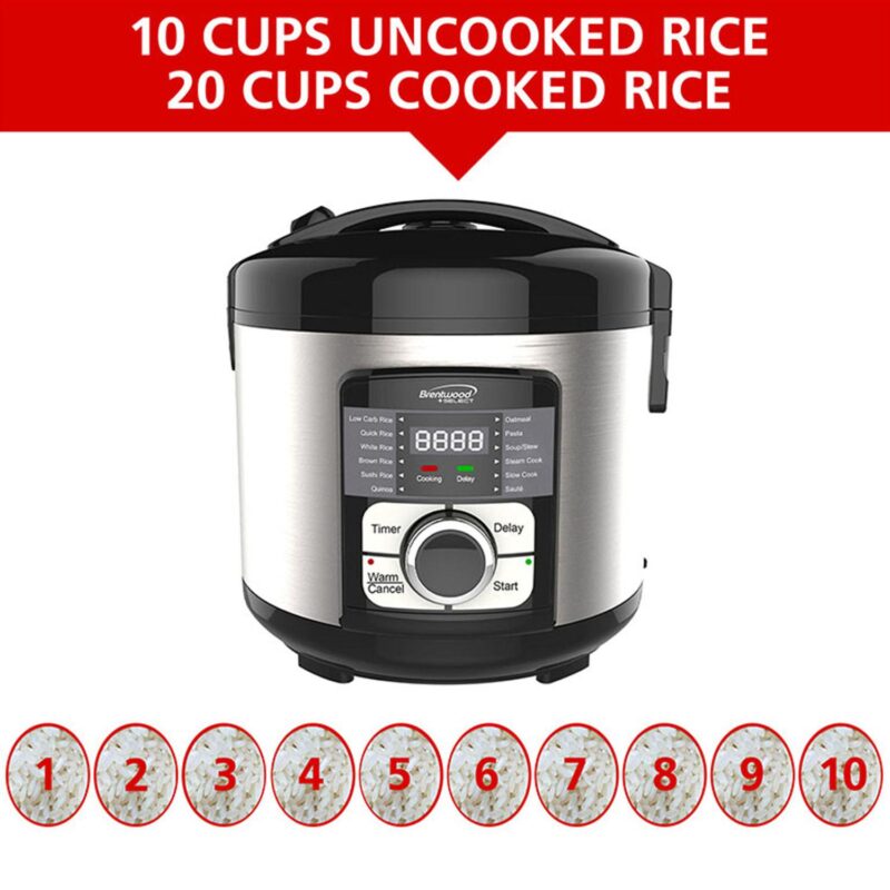 Brentwood Select 12 Function Stainless Steel Multi-Cooker in Black - Image 5