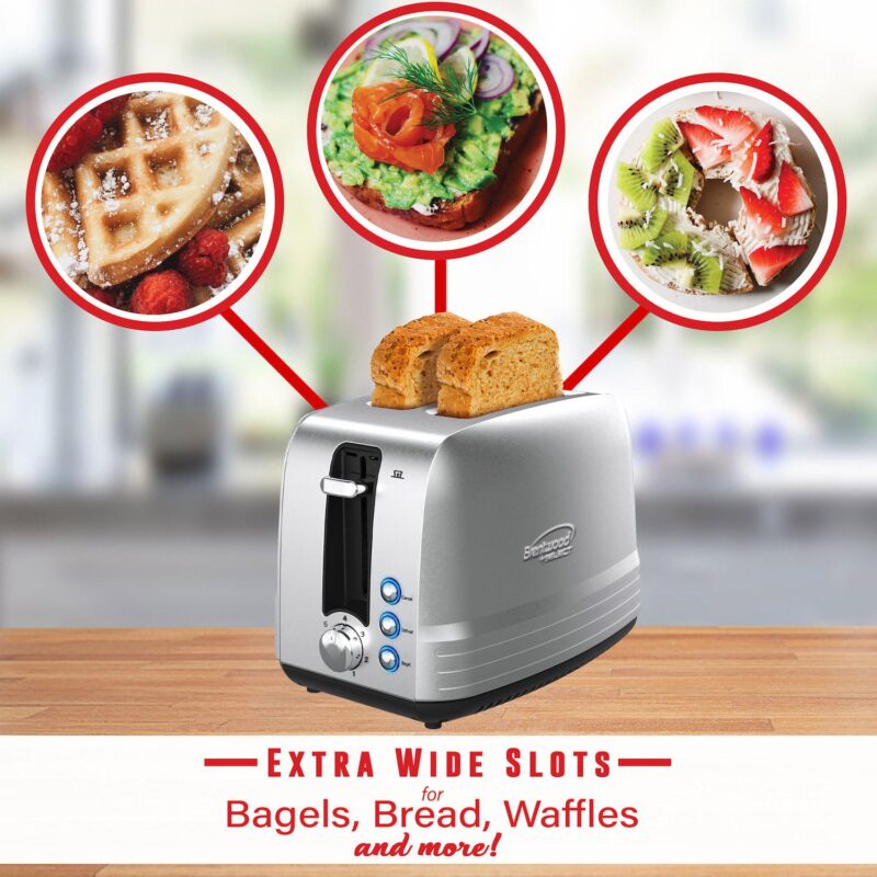 Brentwood Select Extra Wide 2 Slot Stainless Steel Toaster - Image 4