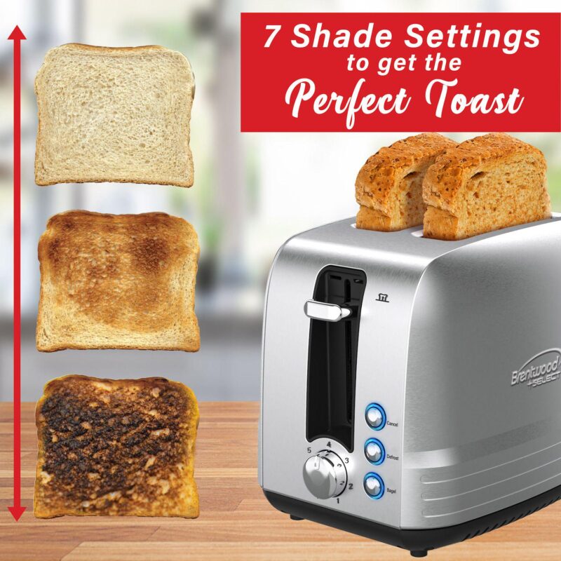 Brentwood Select Extra Wide 2 Slot Stainless Steel Toaster - Image 3