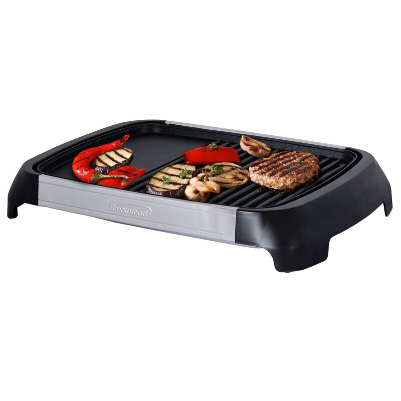 Brentwood Select TS-641 1200 Watt Electric Indoor Grill and Griddle, Stainless Steel - Image 5