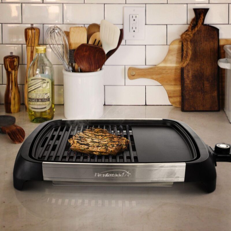 Brentwood Select TS-641 1200 Watt Electric Indoor Grill and Griddle, Stainless Steel - Image 3