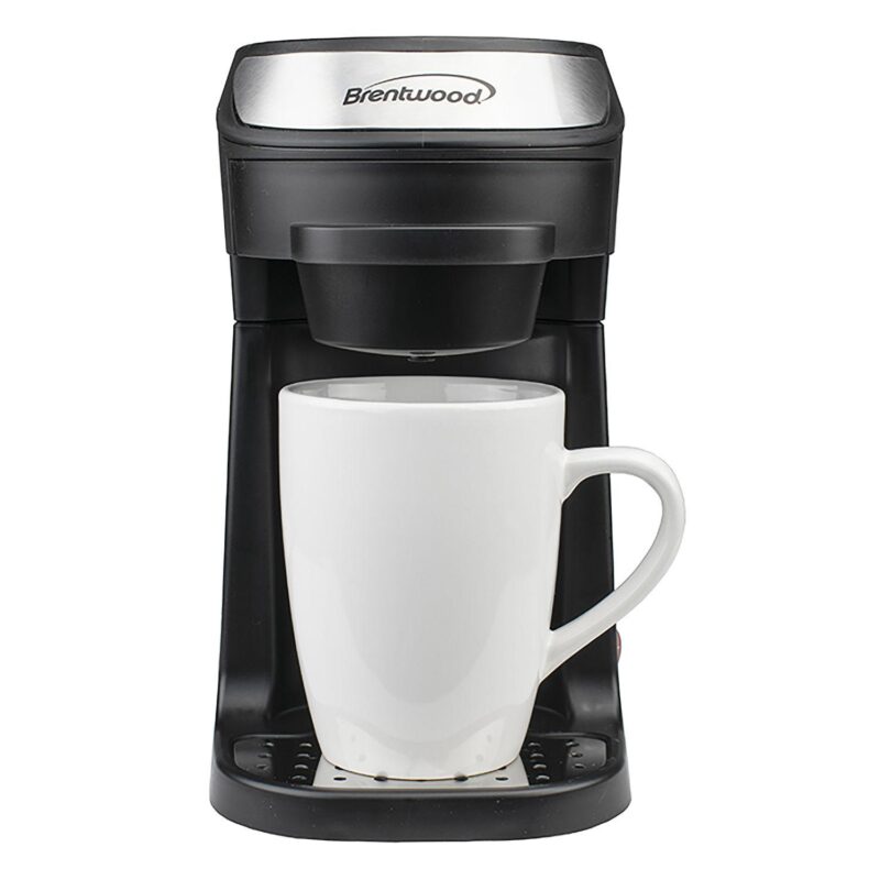 Brentwood Single Serve Coffee Maker in Black with Mug - Image 3