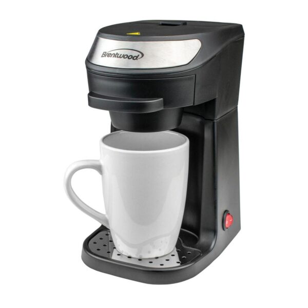 Brentwood Single Serve Coffee Maker in Black with Mug