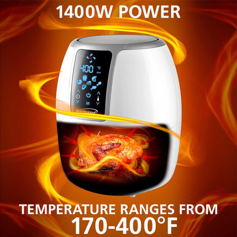 Brentwood Small 1400 Watt 4 Quart Electric Digital Air Fryer with Temperature Control - Image 4