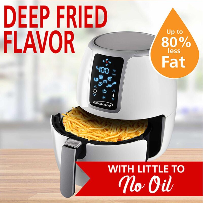 Brentwood Small 1400 Watt 4 Quart Electric Digital Air Fryer with Temperature Control - Image 5