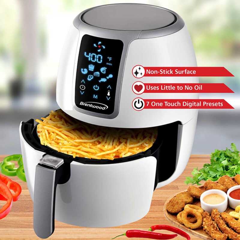 Brentwood Small 1400 Watt 4 Quart Electric Digital Air Fryer with Temperature Control - Image 2
