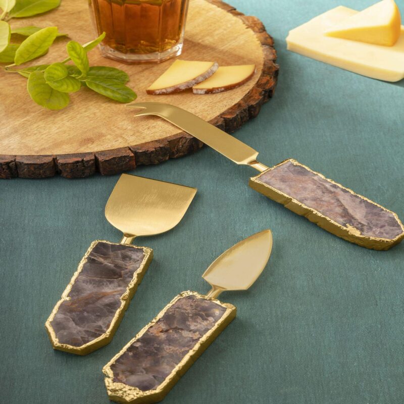 Brittany Amethyst Cheese Knives, Set of 3 - Image 3