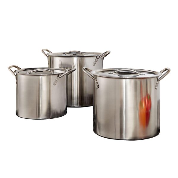 BrylaneHome 6 Piece Stainless Steel Stockpot Set